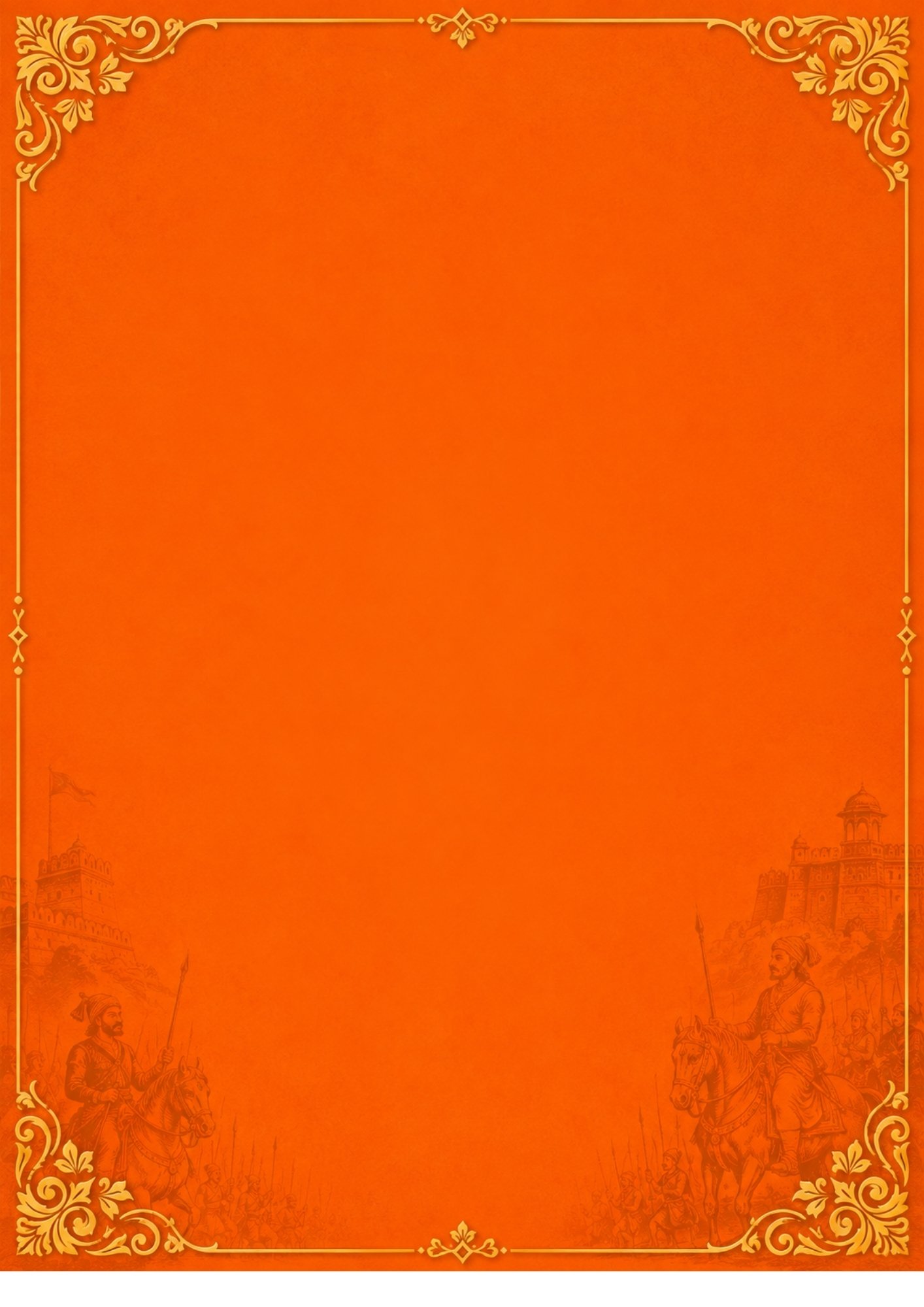 Maratha Saffron Marathi marriage biodata template for boys, bold traditional design
